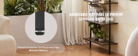 SucceBuy Estante de 5 niveles, 24 x 11,8 pulgadas, montaje en pared, madera rústica, almacenamiento, negro, espacios de vida - details 2