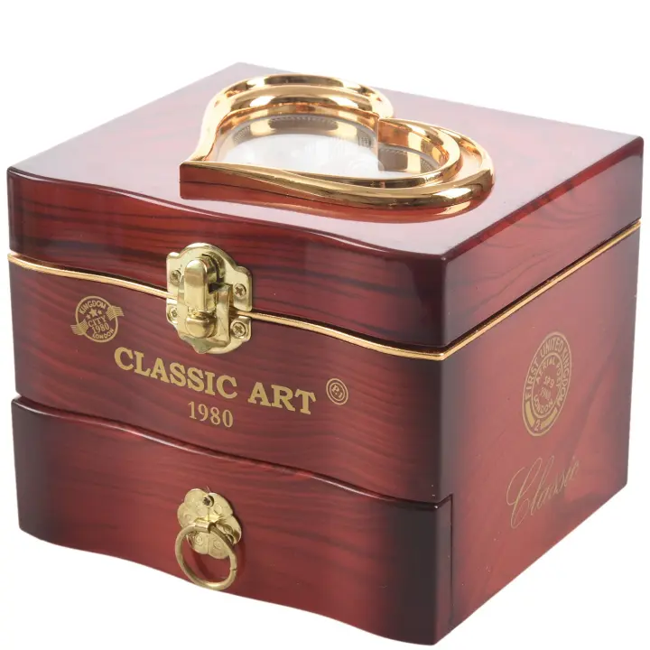 Caja de música de Piano de bailarina giratoria clásica, joyero de plástico con mecanismo de manivela manual para niñas, regalo de Navidad - 1