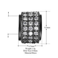 6 uds., 6,5x8,5 MM, cuentas espaciadoras cilíndricas de latón y circonio, pulseras, cuentas, suministros para hacer joyería Diy, accesorios - details 2