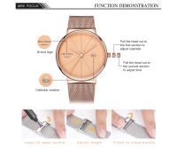 Reloj minimalista ultrafino para hombre, movimiento de cuarzo japonés, resistente al agua, correa de malla de acero inoxidable, reloj de pulsera con fecha - details 4