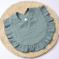 Babero de gasa para niños y niñas, algodón puro, color caramelo, cómodo babero para Saliva, toalla de Saliva de encaje de color sólido para bebé, productos para bebé - details 10
