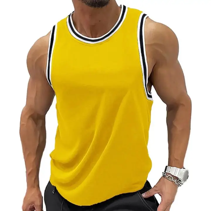 Nuevas camisetas deportivas holgadas sin mangas para hombre, camiseta sin mangas para entrenamiento de gimnasios, camiseta interior holgada de verano para hombre, camisetas sin mangas para correr y baloncesto para hombre - 1