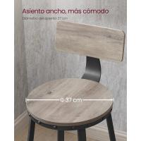Taburetes de Bar Altos con Resalón Juego de 2, Acero, Montaje Fácil, Industrial, Marrón Rústico y Negro LBC026B01V1 - details 39