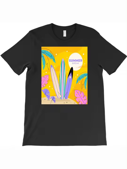 Título vibrante vacaciones de verano tablas de surf camiseta regalo para papá manga corta con cuello redondo suave y cómodo - 230g - 1