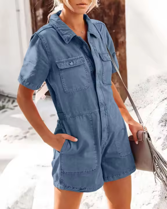 Nuevo Mono de manga corta holgado informal a la moda para trabajo, mono - 1
