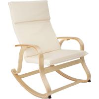 Mecedora Roca de Madera de Abedul 150kg, Silla Mecedora, Oscilante, Sillón Ergonómico para Balanceo (Beige) - details 0