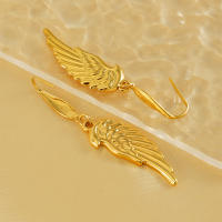 Acero inoxidable alas pendientes para mujeres 18K oro nicho diseño sentido titanio acero earlocks ornamentos - details 2