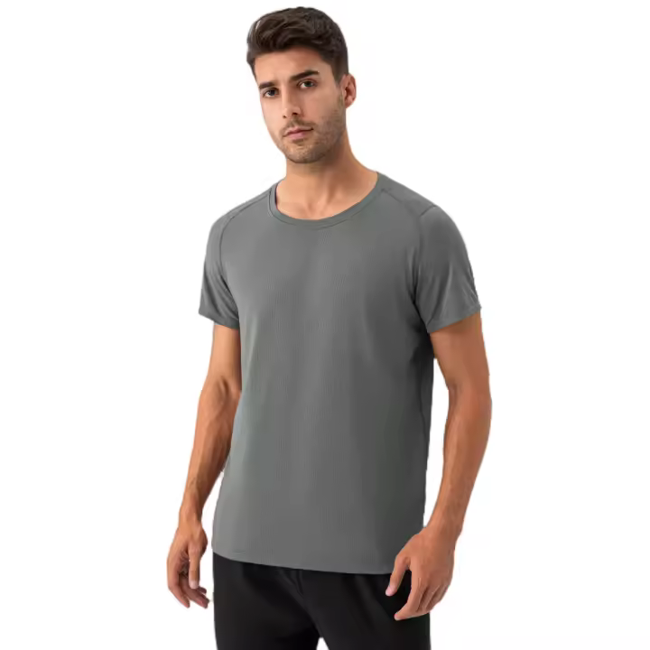Camisas de entrenamiento para hombres, Camisas de manga corta atléticas, Camisas de secado rápido con cuello redondo para correr - 1