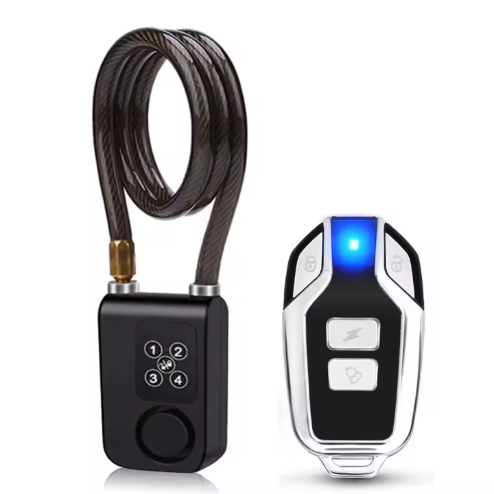 Alarma de Vibración para Motocicleta Anchtek con Control Remoto Inalámbrico 110dB Cable de Bloqueo Impermeable para Scooter y Bicicleta - 1