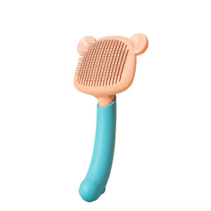 Cepillo de pelo para depilación de una sola tecla, cepillo para el pelo silencioso y eficiente, peine de aguja para perros y gatos, portátil profesional - 1