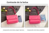 Bolso sencillo con estilo de oso español para mujer, bolso de hombro tipo bandolera versátil a la moda de seda color melocotón - details 8