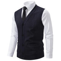Chaqueta de Punto Adelgazante con Cuello en V Ropa de Invierno Cálida para Hombres - details 3