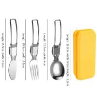 Mini cuchara, tenedor, villa portátil para exteriores, juego de cubiertos de acero inoxidable para senderismo, suministros de cocina para acampar al aire libre, 1/3 piezas - details 2