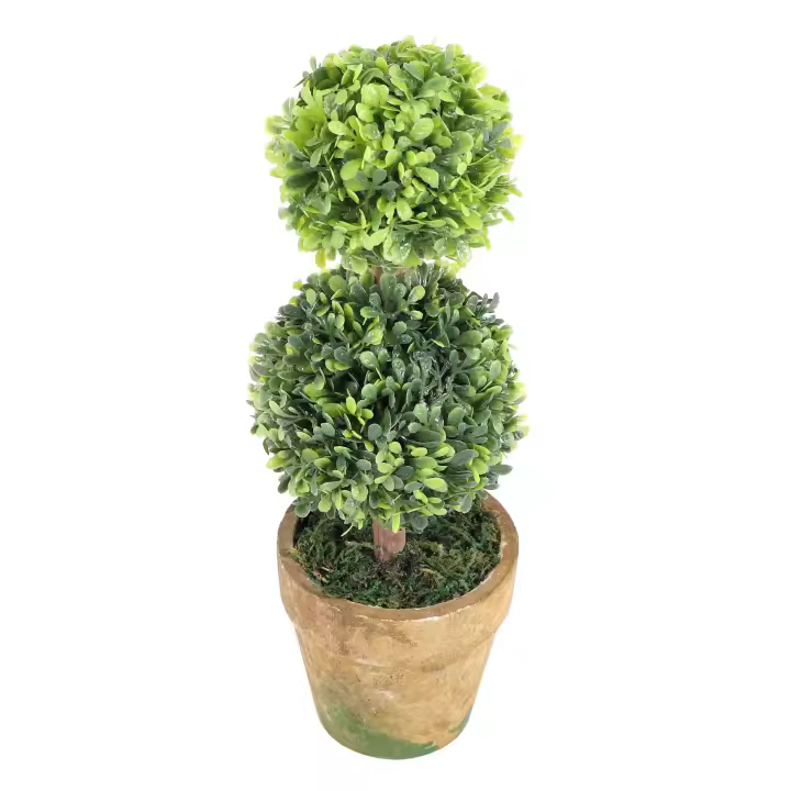 Árboles de plástico artificiales en macetas, planta en maceta, decoración de jardín, patio interior y exterior, patrón: Dos bolas - 1