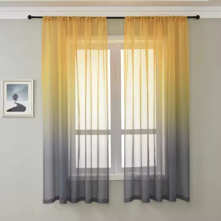 Cortinas Poliéster Translúcida Fresca para Sala de estar, Cuarto, Dormitorio, Habitación, Comedor - 1