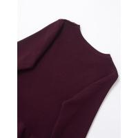 Vestidos cortos de punto plisados ​​con dobladillo para mujer, minivestido de manga larga con cuello redondo y bolsillos, Otoño e Invierno - details 12