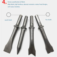 Taladro de Martillo de pala de cincel neumático, herramienta de alta resistencia con cinceles redondos y hexagonales, tornillo de aire de 1/4 pulgadas, 4500rpm - details 3