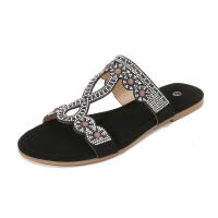 Sandalia Primavera 2025 Nuevas sandalias de mujer grandes con diamantes de agua planos y cabeza redonda - details 1