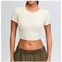 Camiseta corta de manga corta para mujer, camiseta de yoga, camiseta de entrenamiento físico - details 12