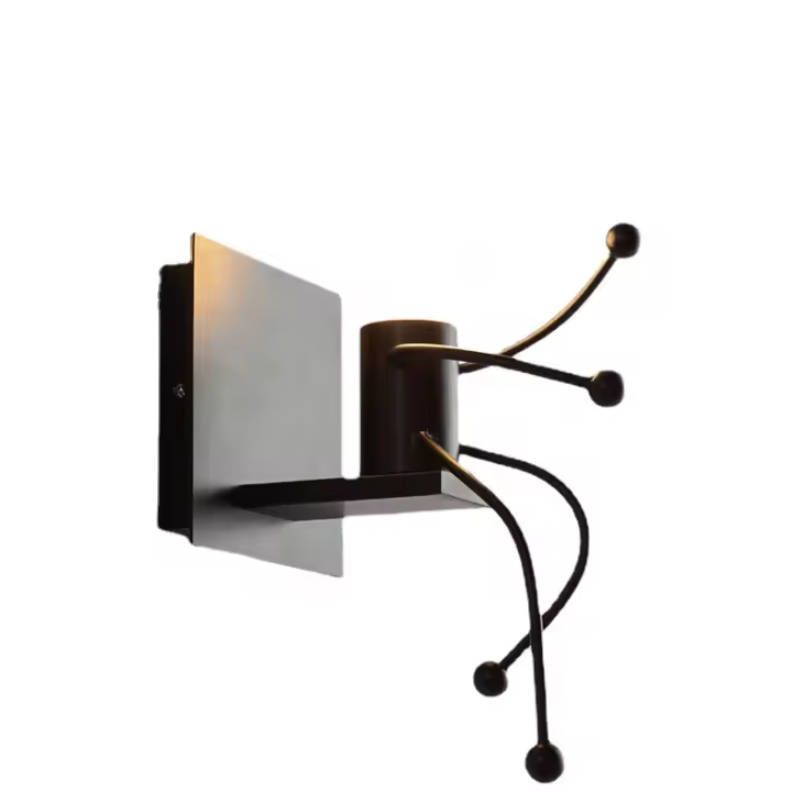Aplique de pared, luz industrial, hierro retro brillante creativo E27 - 1
