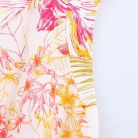 Vestido midi estampado BUNO para mujer con decoración de hebilla en el cuello para primavera/verano. Ropa casual para mujer. - details 8