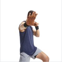 Guantes de piel de vaca para levantamiento de pesas, antideslizantes, transpirables, ventilados, pulsera para gimnasio, dominadas, guantes de entrenamiento para Fitness, 1 par - details 15