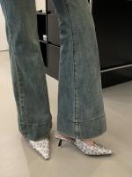 Nuevo stiletto tacones altos bolsa cabeza sandalias mujer francés con falda noche brisa vacío solo zapatos zapatos de mujer - details 28