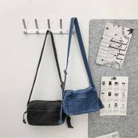 Bolso de lona vaquero Y2K portátil, bolso Vintage de gran capacidad estilo callejero, bolso de compras, bolso cruzado sólido de Color sólido para estudiantes - details 0
