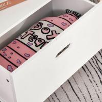 Estantería de Madera para Niños Diseño Compacto de 4 Estantes y Cajón Ideal para Libros, Juguetes, DVDs Blanco y Azul - details 8