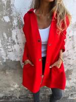 2025 Chaqueta casual con capucha de un solo pecho, color sólido, otoño e invierno, - details 7
