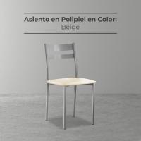 Dos Sillas de Cocina Respaldo Franjas Beige - details 8