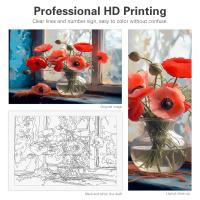 RUOPOTY Pintura DIY para Adultos Kit de Arte de Pared con Flores Marcador por Números Regalo para Decoración del Hogar Propylene Abstracto Tamaño 40x50cm - details 2