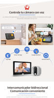 KAK Cámara de timbre Wifi de 4,3 pulgadas, mirilla de visor de puerta con gran angular de 170 grados, detección de movimiento PIR, visión nocturna, compatible con aplicación Tuya - details 2
