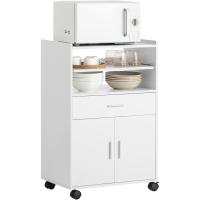 Cocina Aparador Auxiliar de Cocina Baja para Microondas con 2 Puertas y 1 Cajón - details 0