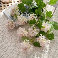 Flores de hortensias artificiales de lujo, rama de flores de hortensias de plástico realista, flor falsa elegante, decoración para sala de estar - details 8