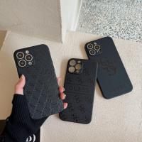 Funda para teléfono de moda con letras para iPhone 16 15 Pro 14 Promax 13 Pro 12 Promax 11 XR XS Max 7 8 Negro TPU Borde recto Estuche suave resistente a arañazos Diseño geométrico - details 1