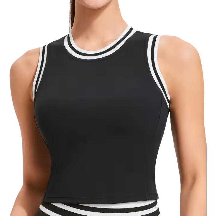 Sujetador deportivo de yoga de manga corta de una copa de malla transpirable para mujer - 1