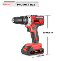 ONEVAN-taladro de impacto eléctrico de 500W, martillo, taladro de 38N.M, destornillador inalámbrico, herramientas eléctricas para carpintería, juego de pines de batería Makita - details 1