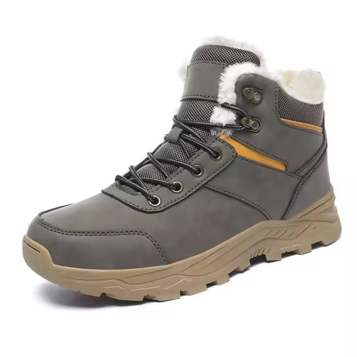 Nuevas botas de nieve antideslizantes de invierno de alta calidad para hombre, zapatos de senderismo impermeables de piel para exteriores, talla 48, precio bajo - 1