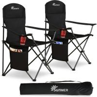 Silla de Camping-BK-2Pcs-104004 Camping, Negro, Talla única - details 0