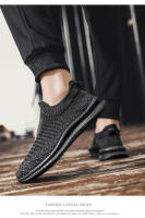Zapatos para correr para hombre, zapatillas de deporte con calcetines tejidos, zapatos planos sin cordones para primavera y verano, mocasines de talla grande para hombre, zapatos planos deportivos de tenis - details 14