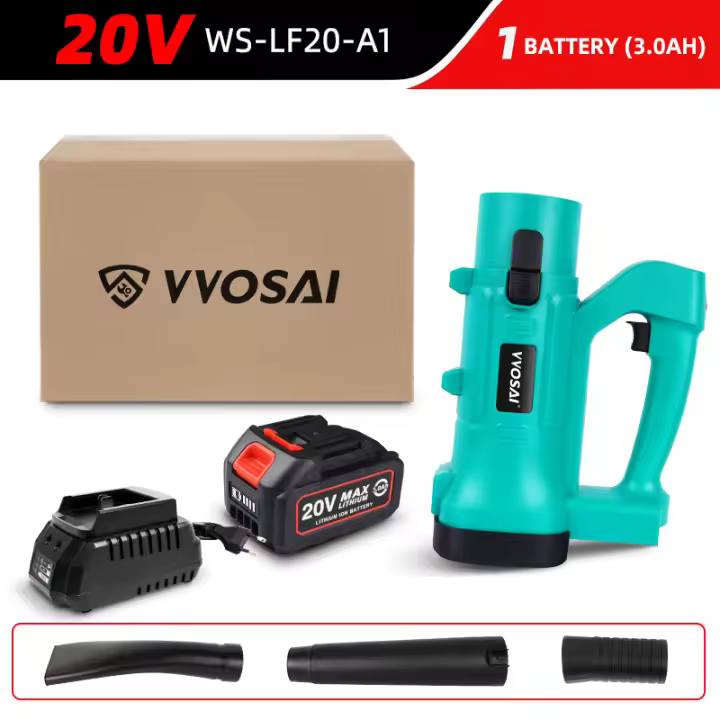 VVOSAI-soplador de hojas inalámbrico, 20V, 5.4kpa, batería de iones de litio, barredora de aire eléctrica, herramientas de jardín - 1