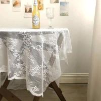 Mantel rectangular circular blanco francés ENCE, papel pintado nórdico para el hogar, sala de estar, mesa de comedor, decoración, foto - details 8