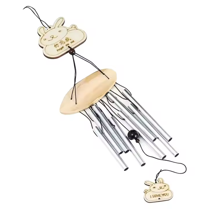 Campanas de viento de Metal para decoración del hogar, campana de viento de madera para patio, jardín, ventana, colgante de pared, B - 1