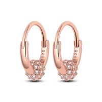 Pendientes redondos de circonio para mujer, colección de joyas geométricas, plata pura, oro rosa, accesorios de regalo - details 17