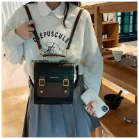 Mini mochila para mujer, nueva moda, versátil, de gran capacidad, bandolera doble con bloques de Color para niñas, bolso escolar pequeño de viaje a la moda - details 12