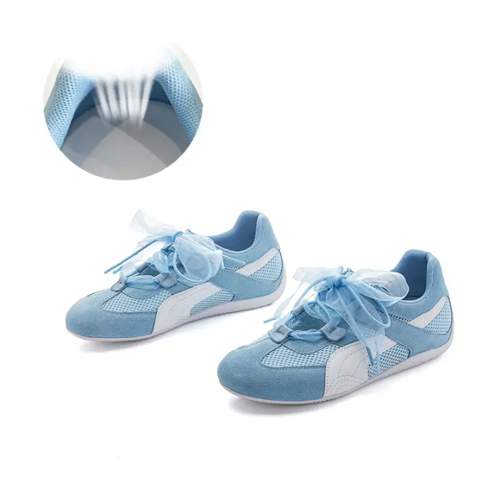 Aumento de altura interior 3cm cuero Forrest Gump zapatos nueva malla transpirable zapatos deportivos casual versátil zapatos de mujer - 1