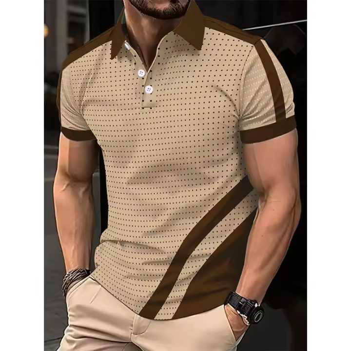 Polo de verano con botones, manga corta, a la moda para hombre, polo deportivo para hombre - 1