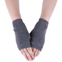 Guantes sin dedos de Color sólido para mano, muñeca, brazo, tejido de ganchillo, mitones de lana sintética, media manopla, guantes de ciclismo, guantes de medio dedo - details 7