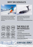 Kapvoe-Gafas de esquí para Snowboard, lentes de doble capa, antivaho, para deportes al aire libre y esquí - details 1